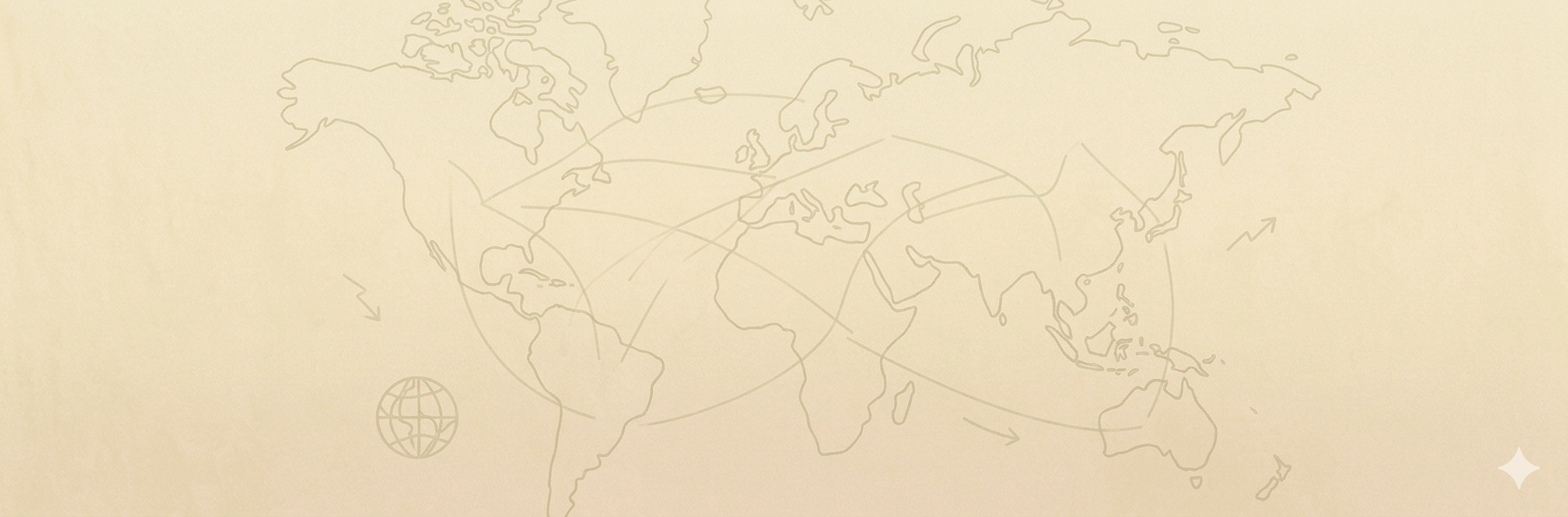 Subtle atmospheric background with warm Digital Nomad theme tones suggesting movement or travel